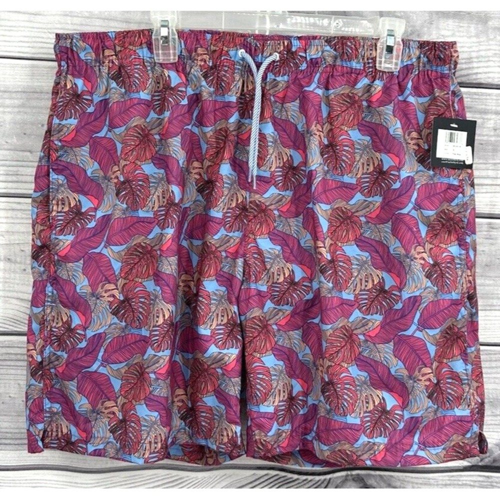 TAILORBYRD COLLECTION MESH LINED SWIM‎ TRUNKS Men's Size XL POOL BLUE / PINK